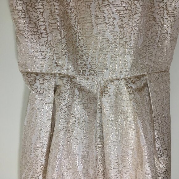 Francesca's Just Me Gold Metallic Cut Out Sleeveless Midi Dress Large - Picture 8 of 12